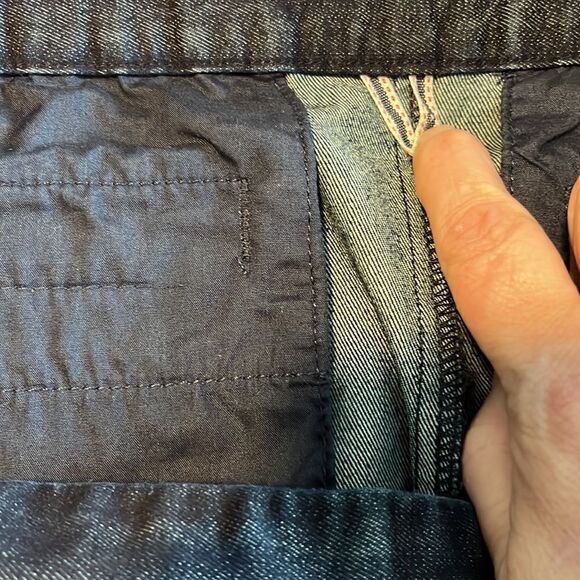 Tommy Hilfiger Denim Dk Wash Blue Jean Skirt Flat Front Back Pockets - Picture 5 of 7